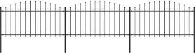 Obrázok produktu pre Záhradný plot s vrchnou časťou z ocele 537x150 cm čierny