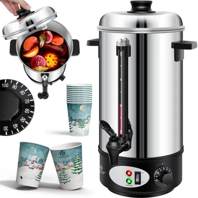 Produktbild von KESSER® Glühweinkessel Edelstahl Glühweinkocher Glühweinautomat Heißgetränkeautomat Wasserkocher Heißwasserspender Kocher Einkochautomat