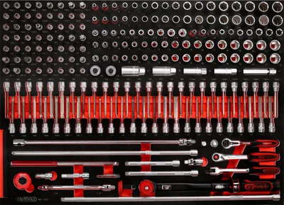 Produktbild von KS Tools 3/8 Steckschlüssel-Satz in Schaumstoffeinlage, 221-tlg.