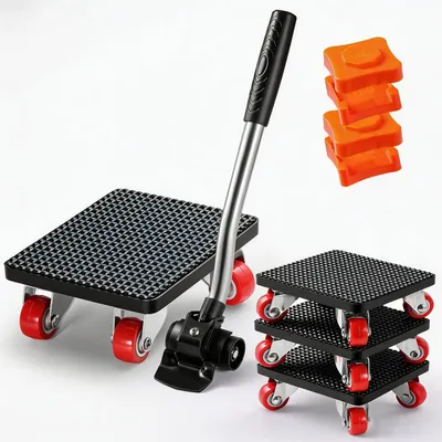 Obrázok produktu pre Kolesá na prepravu nábytku, nosnosť 400 kg, 4 kusy, otočné o 360°, vhodné na prepravu ťažkého nábytku