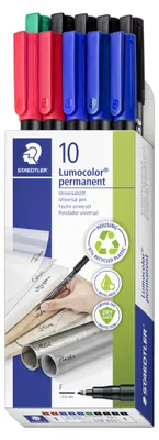 Produktbild von STAEDTLER Lumocolor 318 permanent-Universalstift F (0.6mm) Etui mit 10 Farben