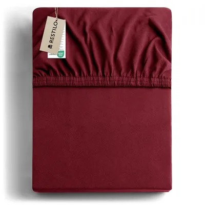 Produktbild von Spannbettlaken 100% Baumwolle Schlafzimmer Bettlacken Betttuch 180-200x200 Maroon