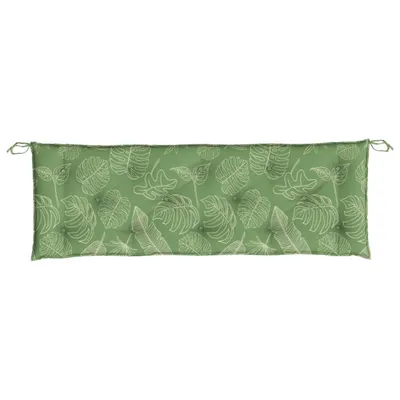 Obrázek produktu pro Poduška na zahradní lavici vzor listů 150x50x7 cm látka oxford