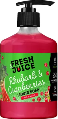 Produktbild von FRESH JUICE Flüssigseife mit Rhabarber- und Cranberrygeschmack, 460 ml