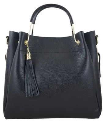Produktbild von Damen Handtasche, Umhängetasche in Schwarz mit Fransen, Modell 9601