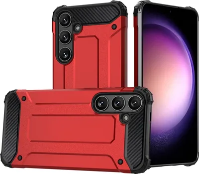 Produktbild von Mobigear Outdoor  Samsung Galaxy S24 Hülle Hardcase Backcover Stoßfest - Rot