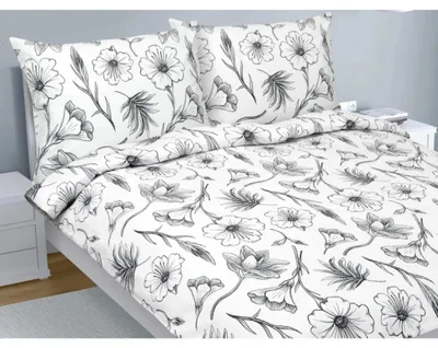 Obrázek produktu pro Krepové povlečení - 1ks 200x200 cm. 2ks 70x90 - bílá,šedá