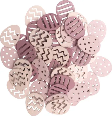 Produktbild von 48 Konfetti - Ostereier - Rosa - aus Holz