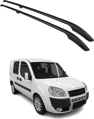 Image de Barres de toit longitudinales pour Fiat Doblo 2000-2010 L1 Aluminium Noir 2Pcs