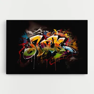 Produktbild von ARTHUB® Leinwandbild 50x70 cm, Graffiti Style Wall | Wohnzimmerdekoration, Hängende Bilder, Wanddekoration, Heimdekoration, Moderne, Graffiti