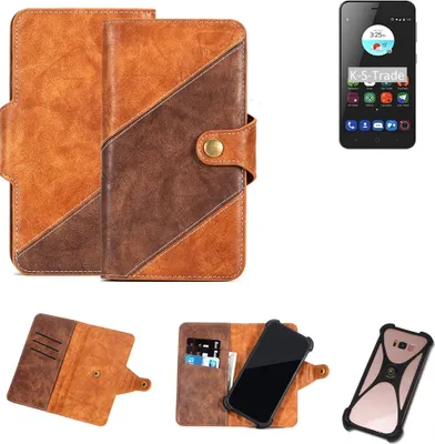 Produktbild von K-S-Trade Handy-Hülle Schutz-Hülle Bookstyle Case Wallet-Case kompatibel mit ZTE Blade A520 Handy Cover Bumper Kantenschutz Smartphone dunkelbraun
