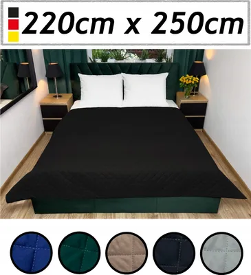 Produktbild von Tagesdecke Bettüberwurf mit Ultraschall genäht, Steppdecke mit Wolkenmuster, Bettdecke Stepp Decke Doppelbett Weich und bequem (Schwarz, 220X250)