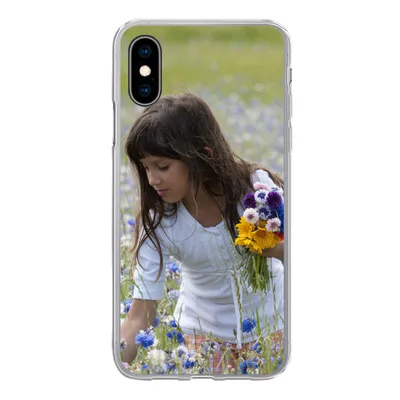 Produktbild von MuchoWow® Handyhülle Schutzhülle Hülle für iPhone X Mädchen - Blumen - Wiese Silikon Softcase Handy Hülle - Handyhülle