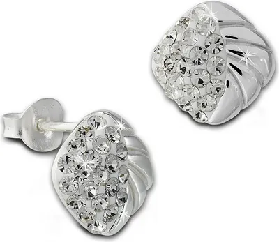 Image de SilberDream Boucles d'oreilles dames argent blanc quadrilatère zirconium SDO8027W