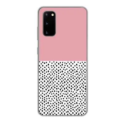Produktbild von MuchoWow® Handyhülle Schutzhülle Hülle für Samsung Galaxy S20 Polka dots - Schwarz - Rosa Silikon Softcase Handy Hülle - Bild