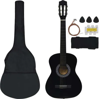 Immagine prodotto di Set Chitarra Classica 8 pz per Principianti Nera 3/4 36"