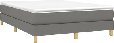 Image de Sommier à lattes de lit avec matelas Gris foncé 140x200cm Tissu