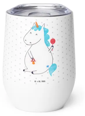 Produktbild von Mr. & Mrs. Panda thermosbecher Einhorn Baby - Weiß - Geschenk, Mutter, Geburtstag, Party, Thermo Becher, Unicorn, Thermobecher, kaffee tasse, Eltern, glühweinbecher