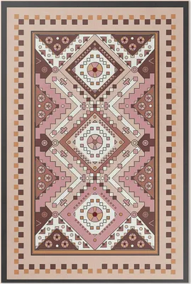 Produktbild von Marokkanisches Muster mit geometrischen Ornamenten – Vinylteppich – 80x120 cm – Indoor Teppich – Flur – Pflegeleicht – Modern