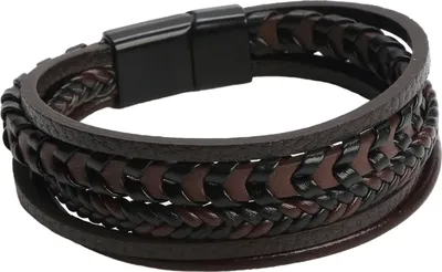 Zdjęcie produktu dla Bransoletka MA-33292 - Brązowa 23 cm dla mężczyzn KP33292