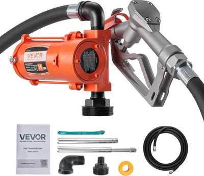 Produktbild von VEVOR Kraftstoffpumpe, 12 V DC, 57 L/min, Dieselpumpen-Set aus Gusseisen, mit manueller Düse, Förderschlauch, Überhitzungsschutz, Stromkabel, explosionsgeschützt, für Benzin, Diesel & Kerosin