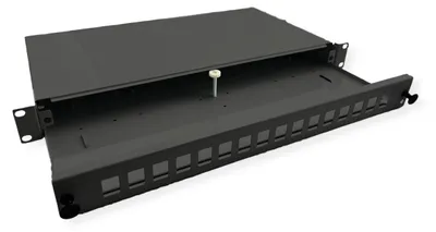 Productafbeelding van ROLINE 19-inch Keystone-modulehouder, 16-voudig, voor glasvezel-keystones, zwart