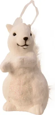 Produktbild von Christbaumschmuck Eichhörnchen Kunststoff / Samt 10cm weiß