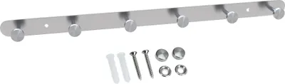 Produktbild von Intirilife Edelstahl Garderobenleiste Modell A - 6 Haken - Kleiderhaken Garderobe Hakenleiste in 5 verschiedenen Designs