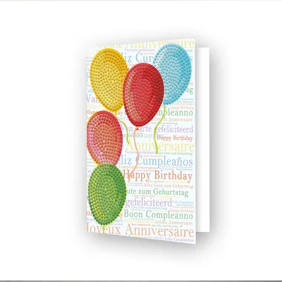 Produktbild von DIAMOND DOTZ® Original Diamond Painting Greeting Card Balloons on High