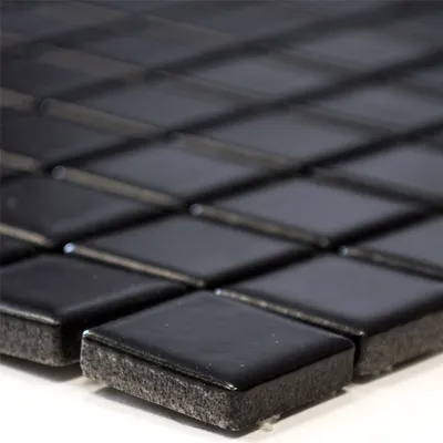 Produktbild von Keramik Mosaikfliesen Adrian Schwarz Matt Quadrat 23