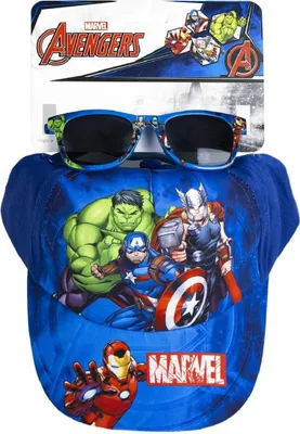 Immagine prodotto di Cappello e occhiali da sole Marvel Avengers - set perfetto per i bambini