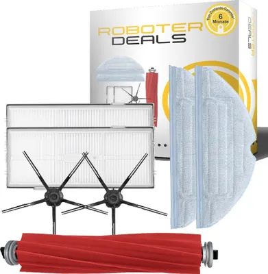 Produktbild von Zubehör Set (Ersatzteile) für Roborock S7 (2x Filter, 2x Pad, 2x Seitenbürste 5arm schwarz, 1x Hauptbürste)