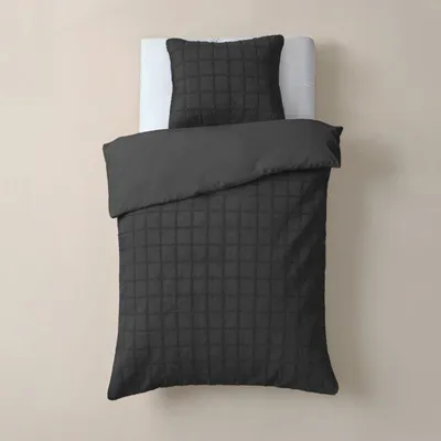 Zdjęcie produktu dla Sleeptime Faux Fur Check Schwarz 140x200/220 cm