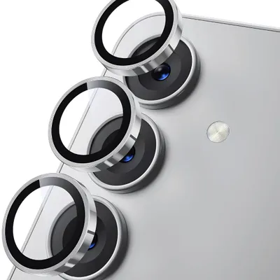 Produktbild von 3X Kameralinse für Samsung Galaxy S26 Titan Metall Schutzglas Linse Panzerfolie 3D Silber