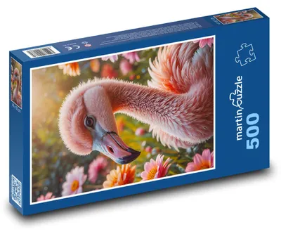 Obrázek produktu pro Puzzle 500 Plameňák mezi květinami - martinpuzzle