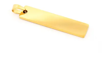Produktbild von Vintageparts Edelstahl Gravur Anhänger Gold 40x10mm IP