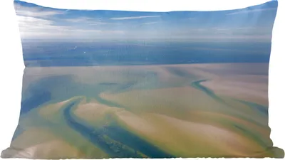 Produktbild von MuchoWow® Zierkissen Sofakissen Wohnzimmer Dekokissen 50x30 cm Meer - Sand - Himmel - Wohnzimmerdekoration - Polster mit Photo