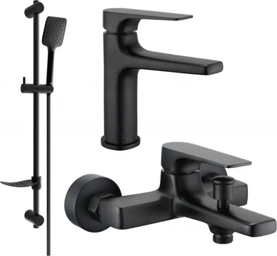 Produktbild von Mexen Lynx DF62 Badewannenset, Schwarz - 745903DF62-70