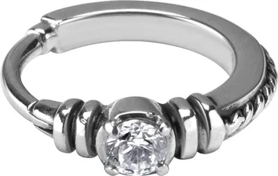 Produktbild von Karisma Edelstahl 316L Hinged/Clicker Ring Piercing Ohrring Rope Zirkonia Set BHSRZ-18 - Zirkonia Weiss