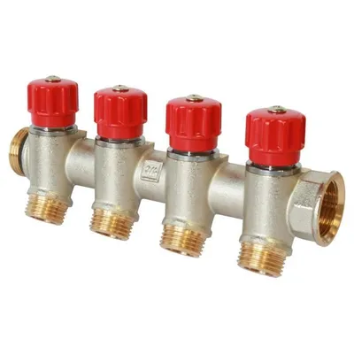 Produktbild von SOMATHERM FOR YOU – Verteiler mit 4 Ausgängen, konischer Auslassbereich, Easy-Lock 3/4" mit Ventilen