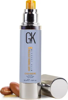 Produktbild von GK HAIR Global Keratin Leave in Cashmere Haarglättungs- und Stylingcreme (1,69 Fl Oz/50 ml) Arganöl für Anti-Frizz, glatten Glanz und Hydrate für trockenes, beschädigtes und widerspenstiges Haar