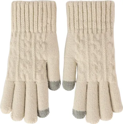Produktbild von Dicke, warme Strickhandschuhe, winddicht, Touchscreen-kompatibel, Winterhandschuhe zum Reiten und Skifahren, Damen und Herren, halten warm