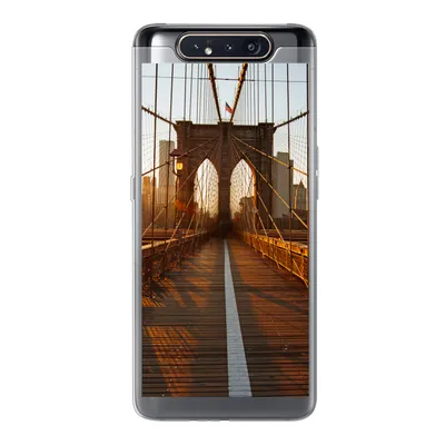 Produktbild von MuchoWow® Handyhülle Schutzhülle Hülle für Samsung Galaxy A80 Brooklyn Bridge in New York bei Sonnenuntergang Silikon Softcase Handy Hülle - Schutzdeckel