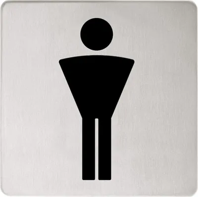 Image de KEUCO PLAN plaque de porte symbole hommes, à coller, chromé, 14967010000