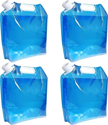 Produktbild von 5l Faltbarer Wasserbehälter 4er-Pack Bpa-freier faltbarer Plastikwasserbeutel Auto