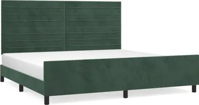 Productafbeelding van vidaXL Bedframe zonder matras, donkergroen, 200x200 cm, fluweel