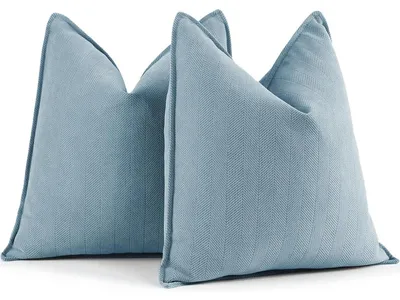 Produktbild von Kissenbezüge Chenille Hellblau 45x45 cm 2er Set