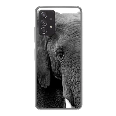 Produktbild von MuchoWow® Handyhülle Schutzhülle Hülle für Samsung galaxy a73 Elefant - Tiere - Schwarz - Weiß - Natur Silikon Softcase Handy Hülle - Handyhülle