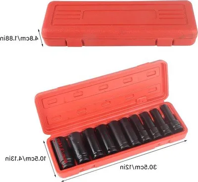 Obrázek produktu pro Pneumatické šestihranné nástavce 10 x 12 palců, 10 klíčů na nástavce, příslušenství pro rychlé opravy