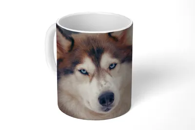 Obrázok produktu pre KitchenYeah® hrnček hrnček na kávu hrnček na kávu 350 ml Portrait of a Husky teacup - foto hrnček - hrnček - keramický hrnček - hrnček na čaj - hrnček na kávu - kancelársky hrnček